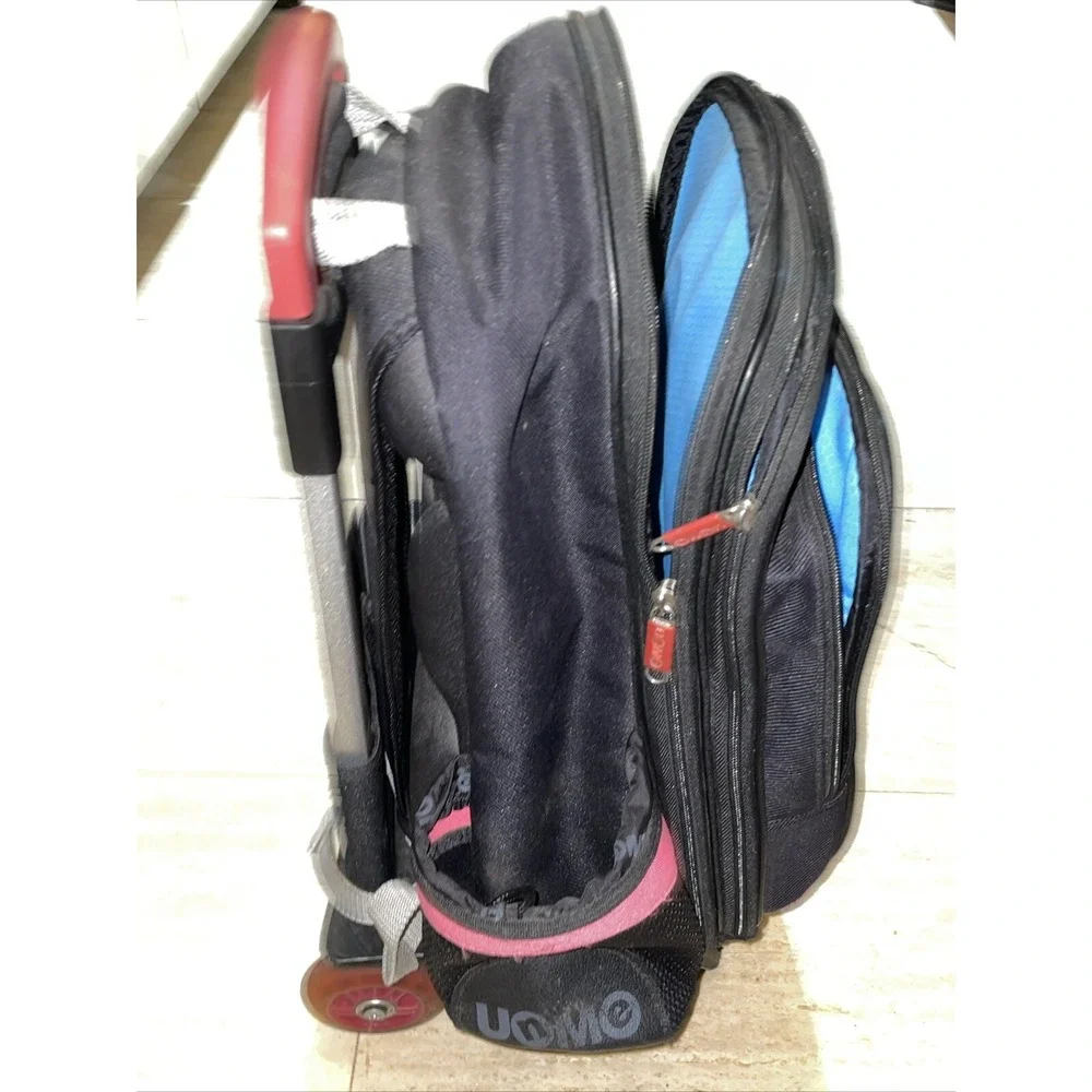 Unme Go To School Kids Rolling Backpack for Girls Pink‎